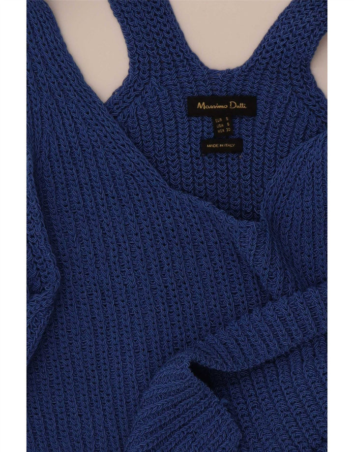 Massimo Dutti Femei Vest Tank Top UK 10 Small Blue