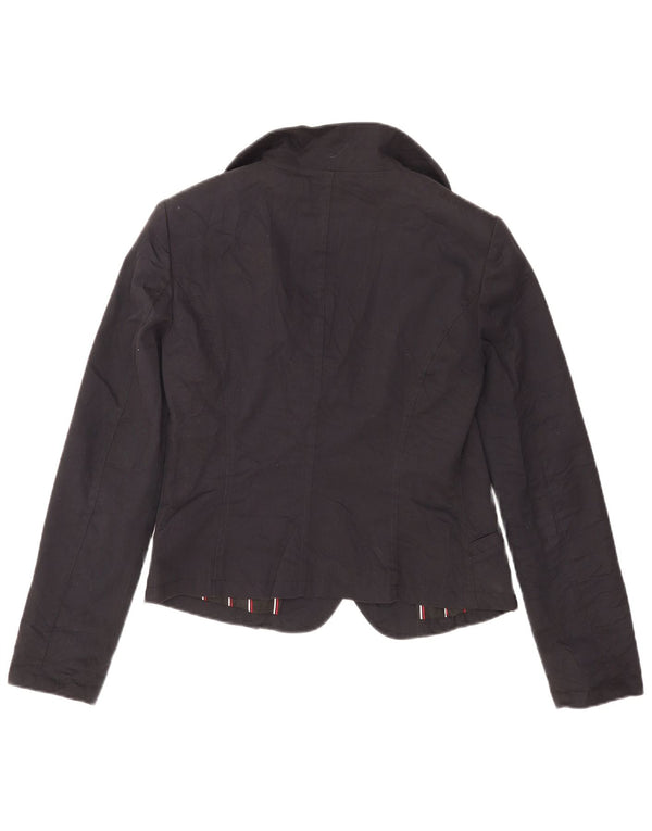 Armani Jeans Jachetă pentru femei Crop 1 Button Blazer US 10 Large Bleumarin