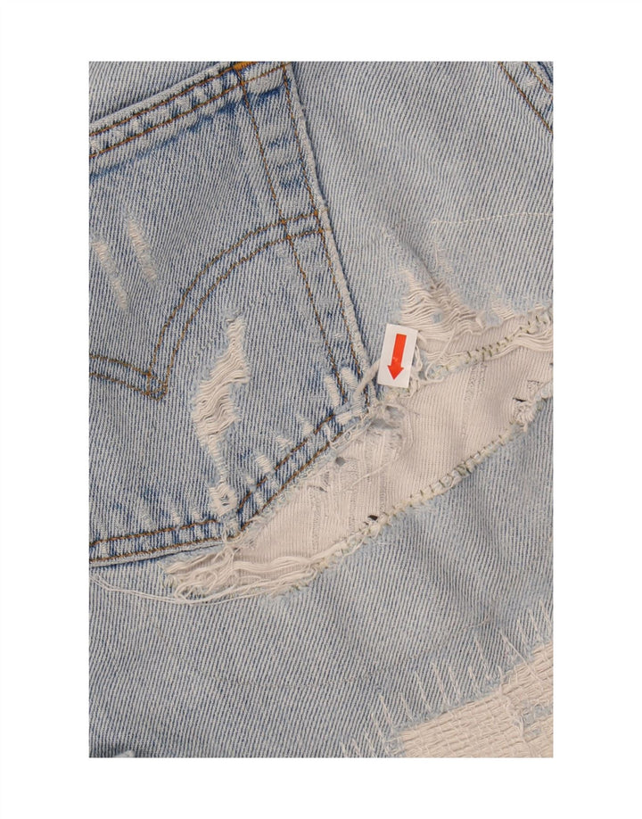 LEVI'S Womens 501 Distressed Denim Shorts W30 Medium Blue Cotton