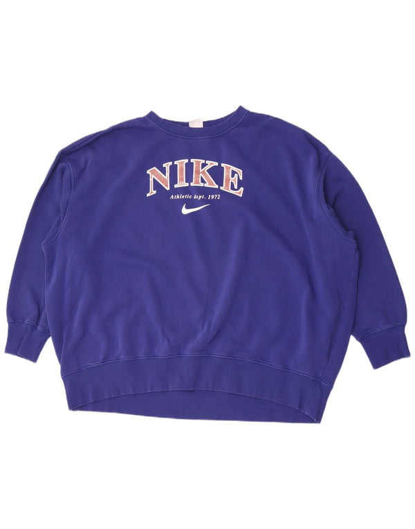 Pulover Nike pentru bărbați, cu grafică largi, bumbac albastru 2XL