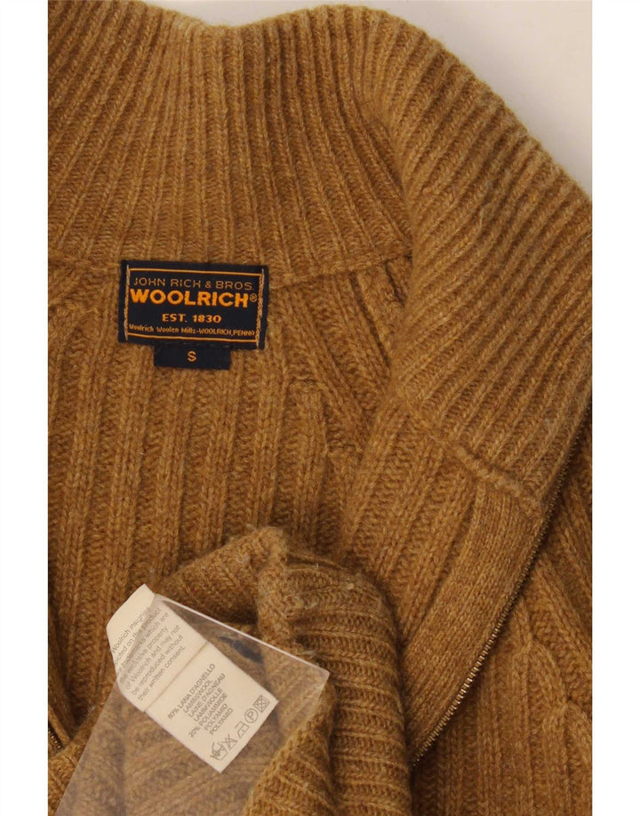Pulover cardigan pentru bărbați Woolrich, lână maro mică