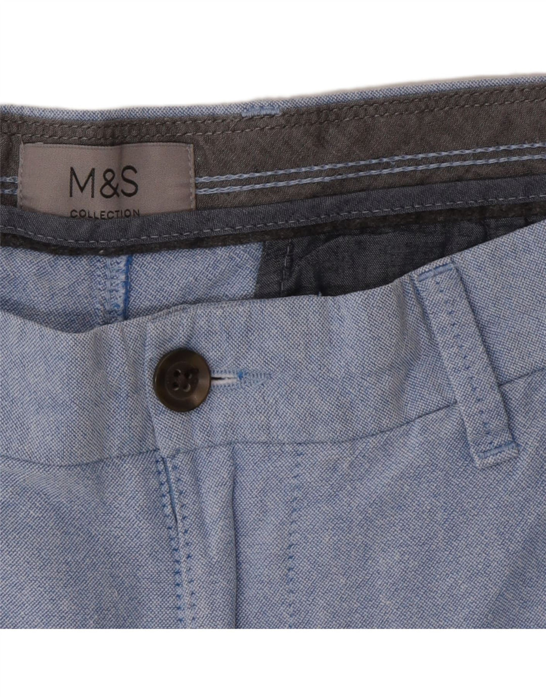 Pantaloni scurți chino pentru bărbați Marks & Spencer W34, mare, albastru, bumbac