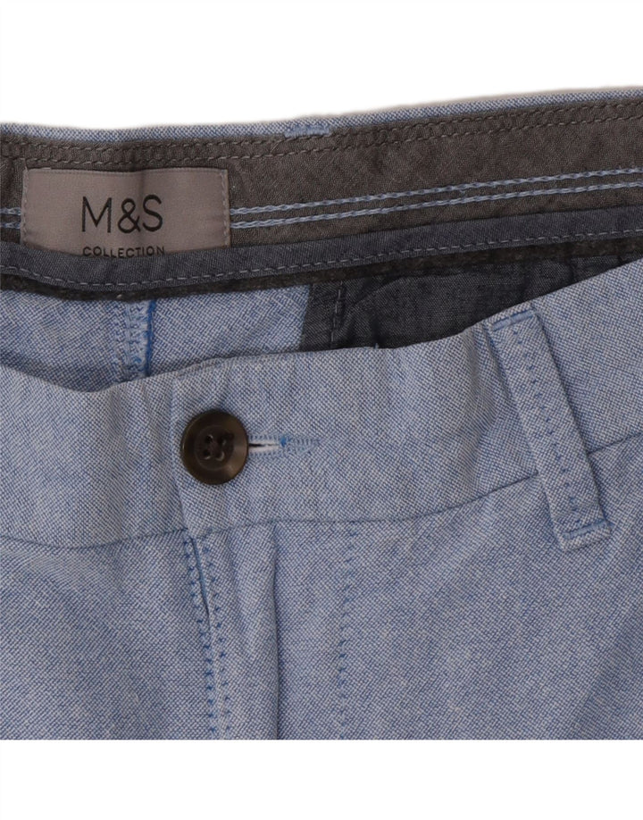 Pantaloni scurți chino pentru bărbați Marks & Spencer W34, mare, albastru, bumbac