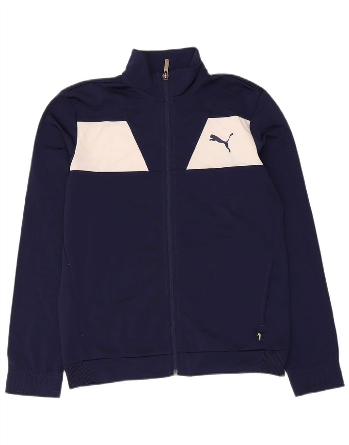Jachetă de trening Puma pentru băieți 13-14 ani, albastru bleumarin, color block