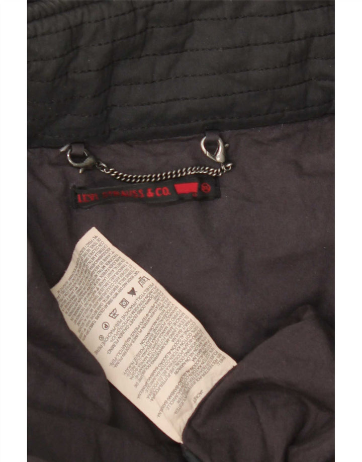 Palton căptușit cu glugă Levi's pentru bărbați UK 42 XL poliester negru