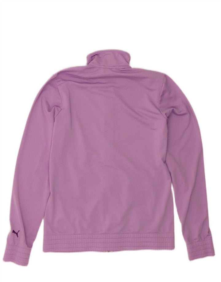 PUMA Girls Graphic Tracksuit Top Jacket 15-16 Years Purple Polyester