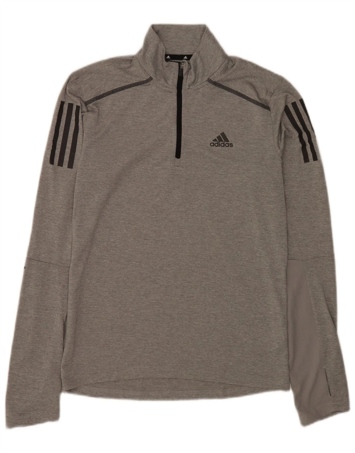 Trening pentru bărbați Aeroready cu fermoar și gât Pullover Top XS poliester gri