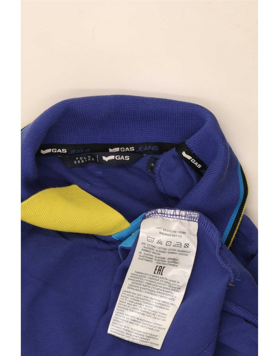 Cămașă polo pentru bărbați Gas Bumbac cu dungi albastre mici