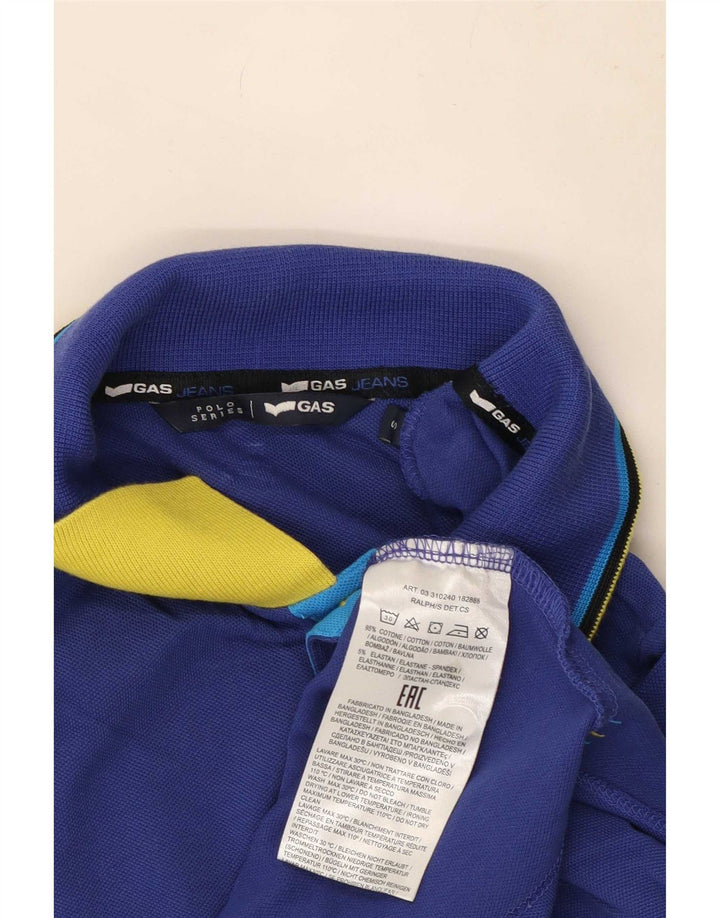 Cămașă polo pentru bărbați Gas Bumbac cu dungi albastre mici