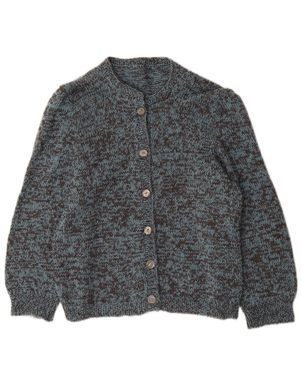 Pulover Cardigan Vintage pentru femei cu mâneci 3/4 UK 12 Medium Blue Peteted