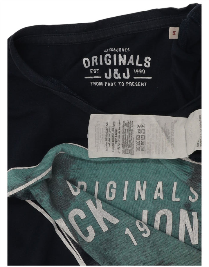 Tricou cu grafic Jack & Jones pentru bărbați Top mediu din bumbac bleumarin