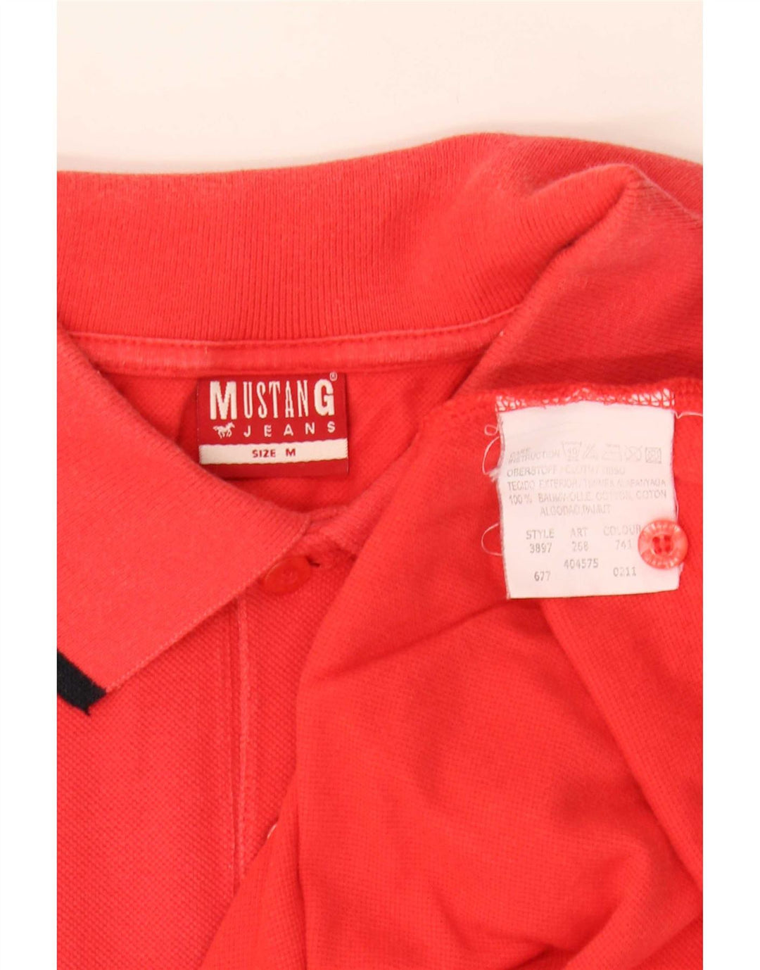 Tricou polo Mustang pentru bărbați, bumbac roșu mediu