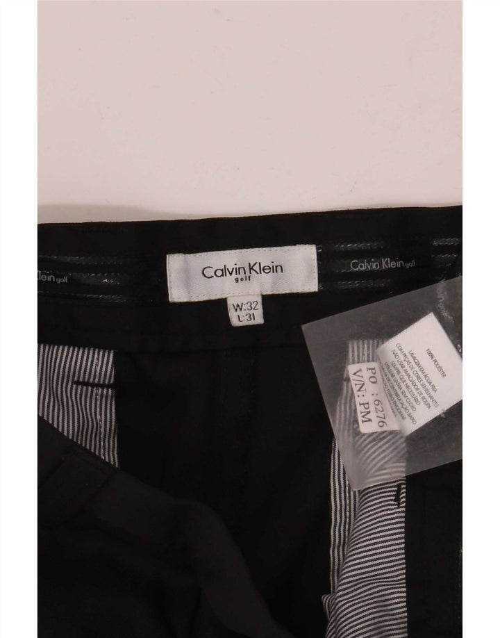 Pantaloni chino drepți pentru bărbați Calvin Klein Mărimea 32 W32 L31 Poliester negru