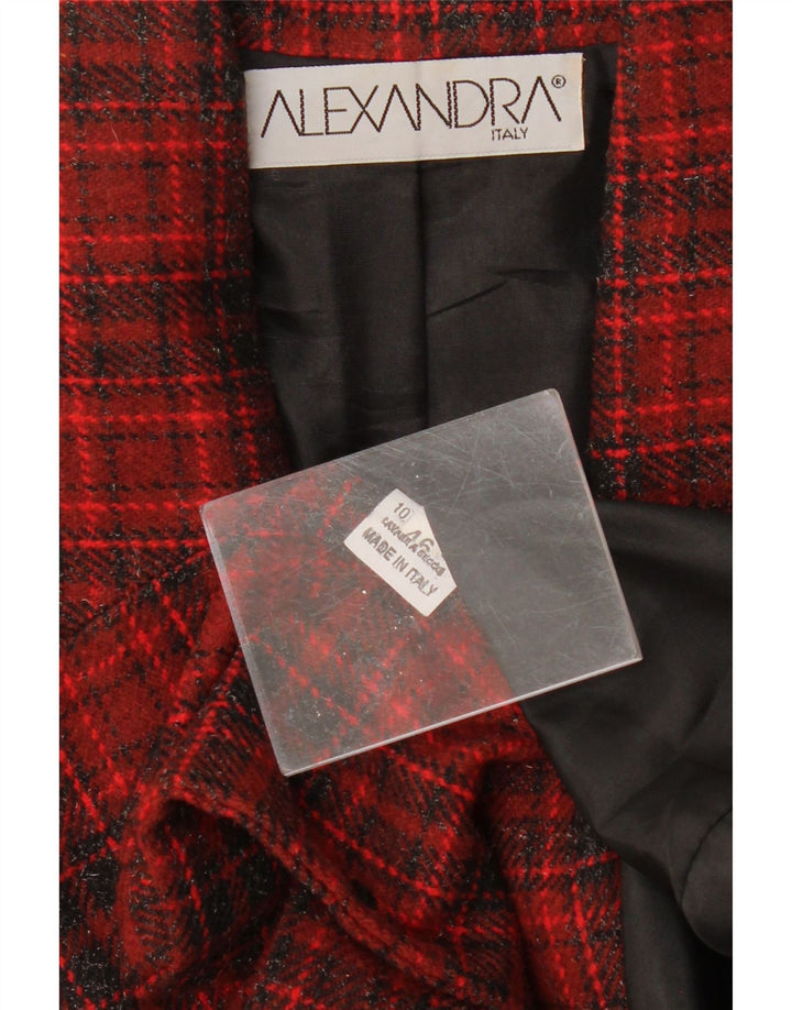 ALEXANDRA Jachetă pentru femei cu 3 nasturi IT 46 Lână mare cu carouri roșii