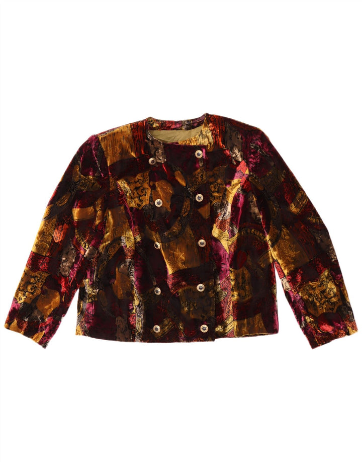 Jachetă vintage pentru femei la dublu piept UK 12 Medium Multicolor