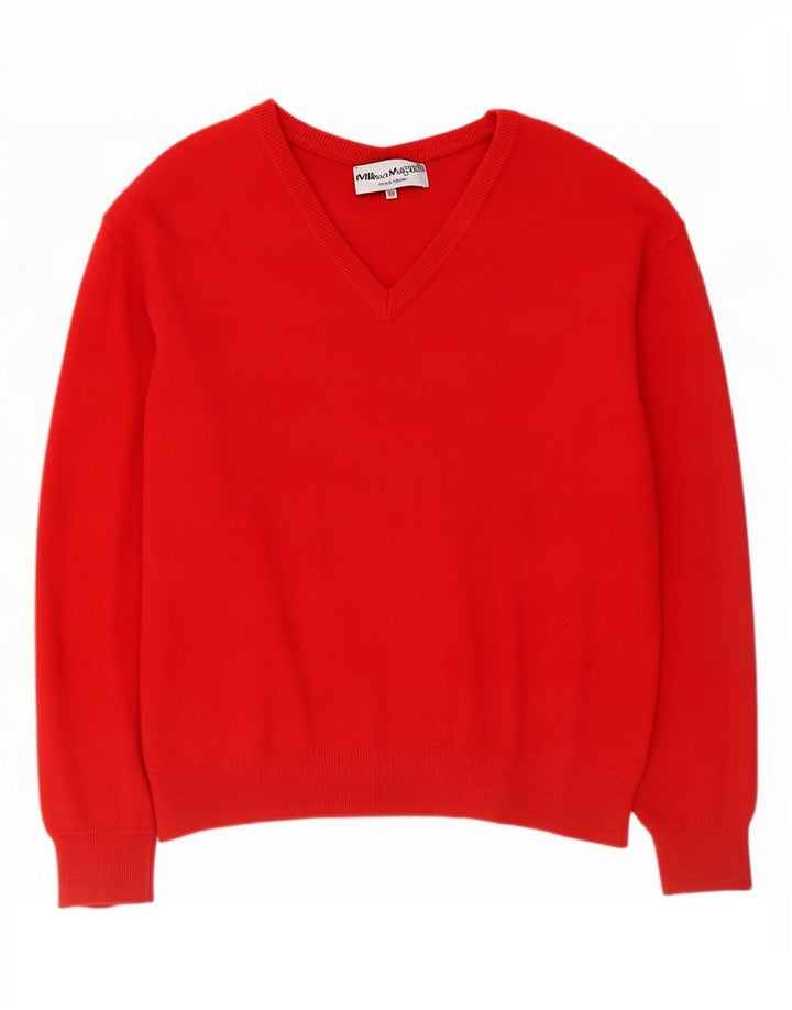 Pulover vintage pentru femei cu decolteu în V IT 50 XL roșu