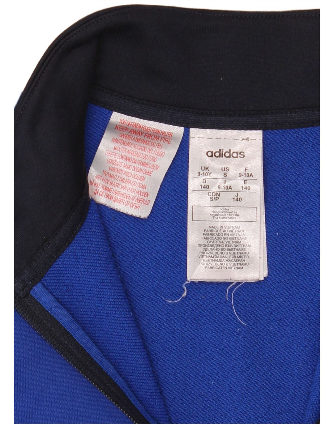 Jachetă de top pentru trening cu grafic pentru băieți Adidas 9-10 ani, albastru, color block