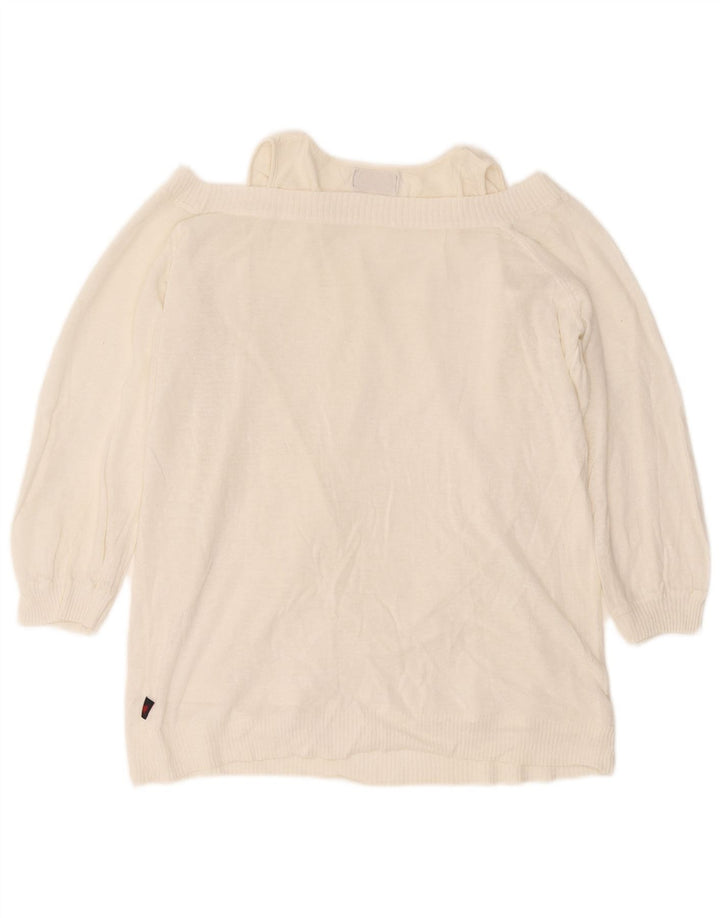 Pulover Kappa pentru femei cu gâtul cu barca UK 18 XL Alb