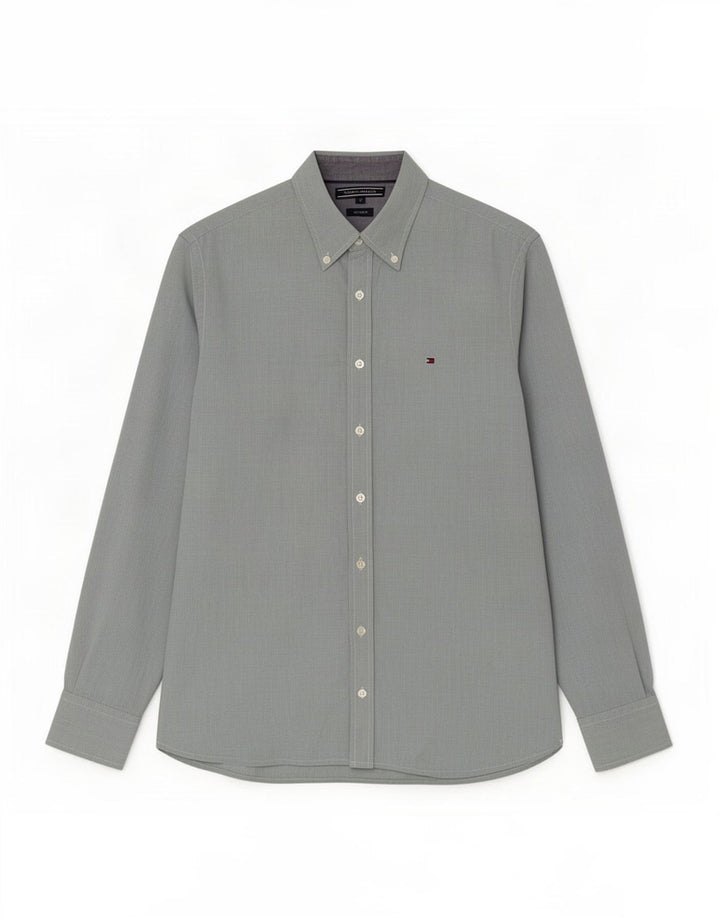 Cămașă personalizată pentru bărbați Tommy Hilfiger, bumbac verde mediu
