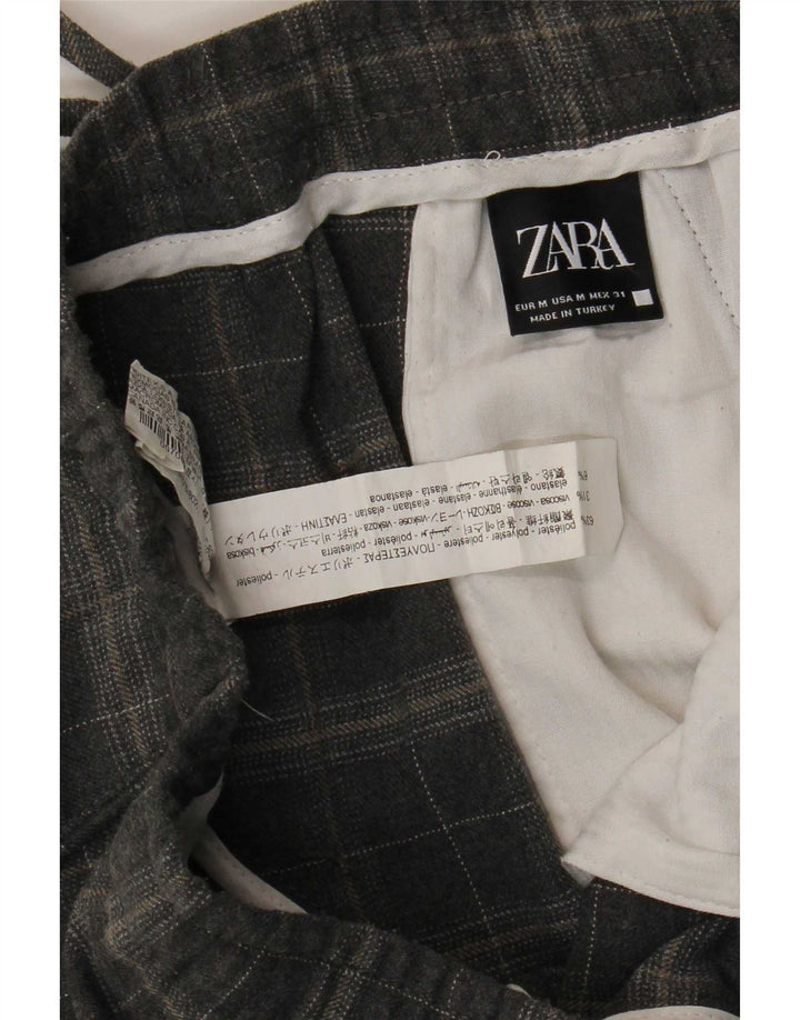 Pantaloni chino conici pentru bărbați Zara Mediu L31 L27 Poliester cu carouri gri