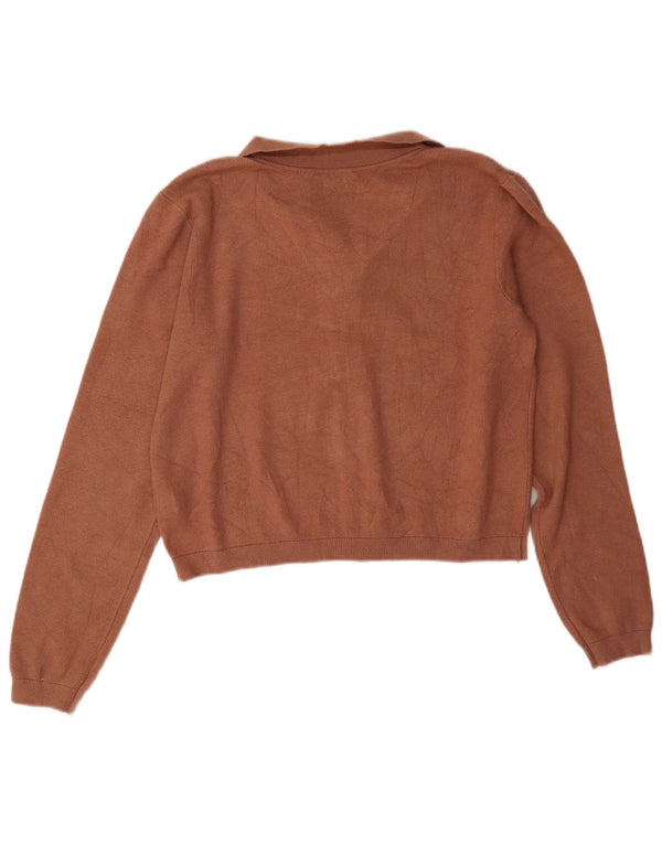 Pulover cardigan crop Marks & Spencer pentru fete 14-15 ani, maro, vascoza
