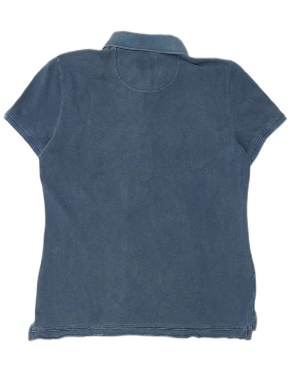 Tricou polo Lacoste pentru femei, mărimea 40, bumbac albastru mediu