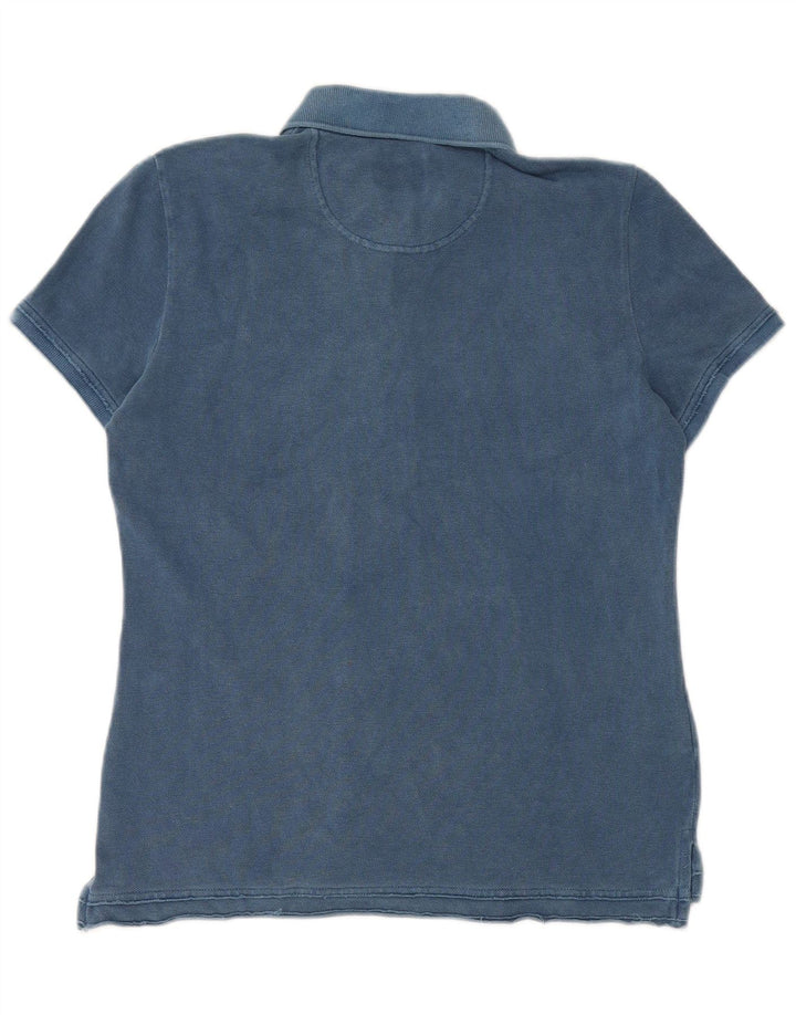 Tricou polo Lacoste pentru femei, mărimea 40, bumbac albastru mediu