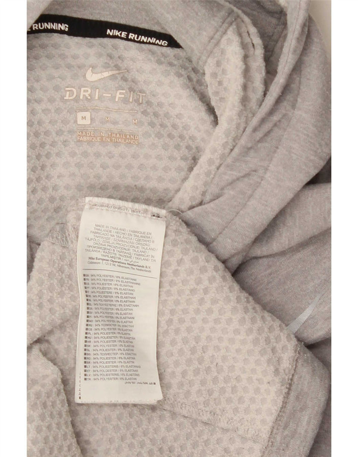 Top cu glugă pentru bărbați Nike Dri Fit cu mânecă lungă, gri mediu, poliester cu pături