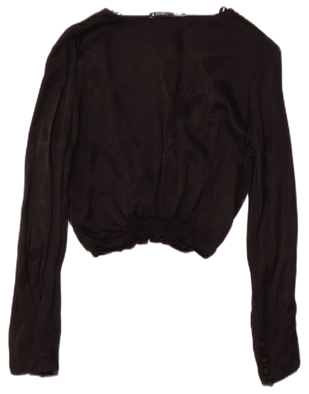 Crop Top cu mânecă lungă pentru femei Zara UK 10 Small Black
