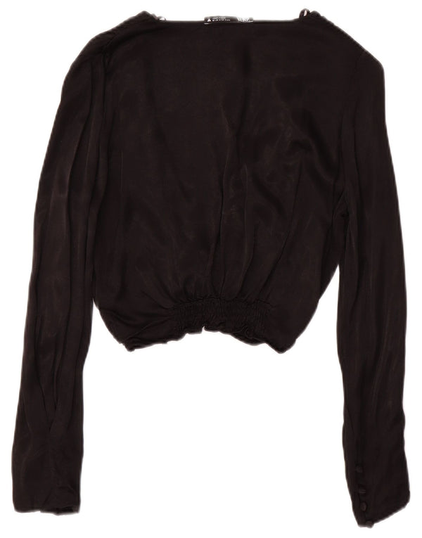 Crop Top cu mânecă lungă pentru femei Zara UK 10 Small Black
