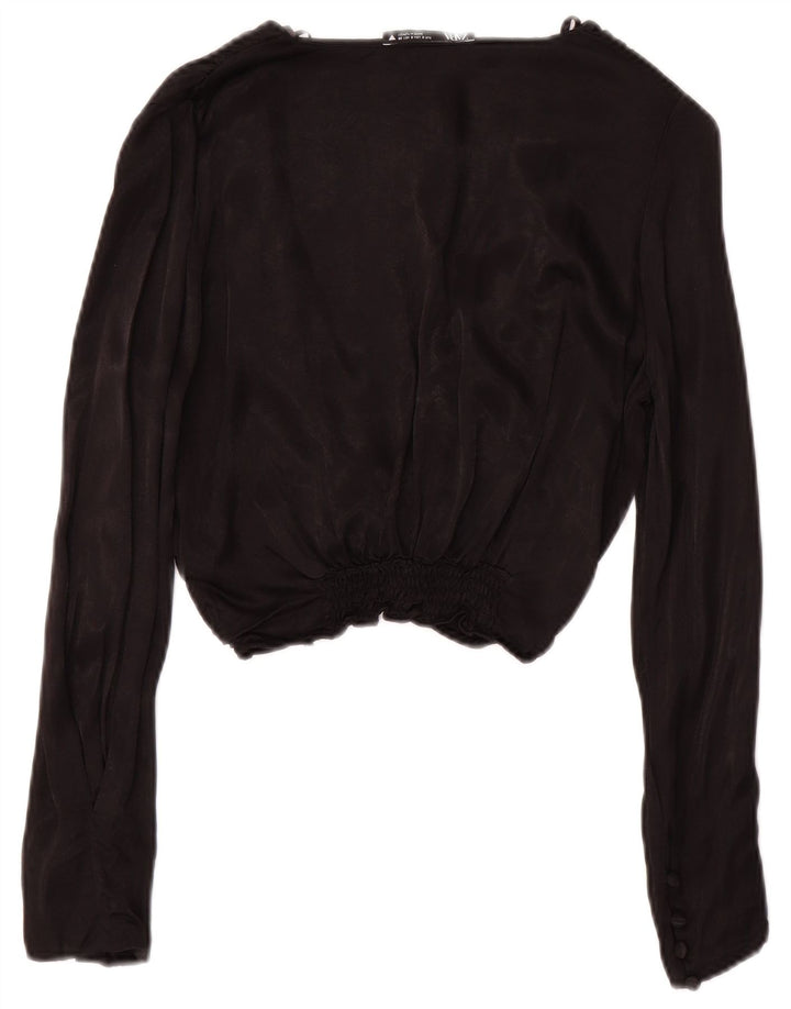 Crop Top cu mânecă lungă pentru femei Zara UK 10 Small Black