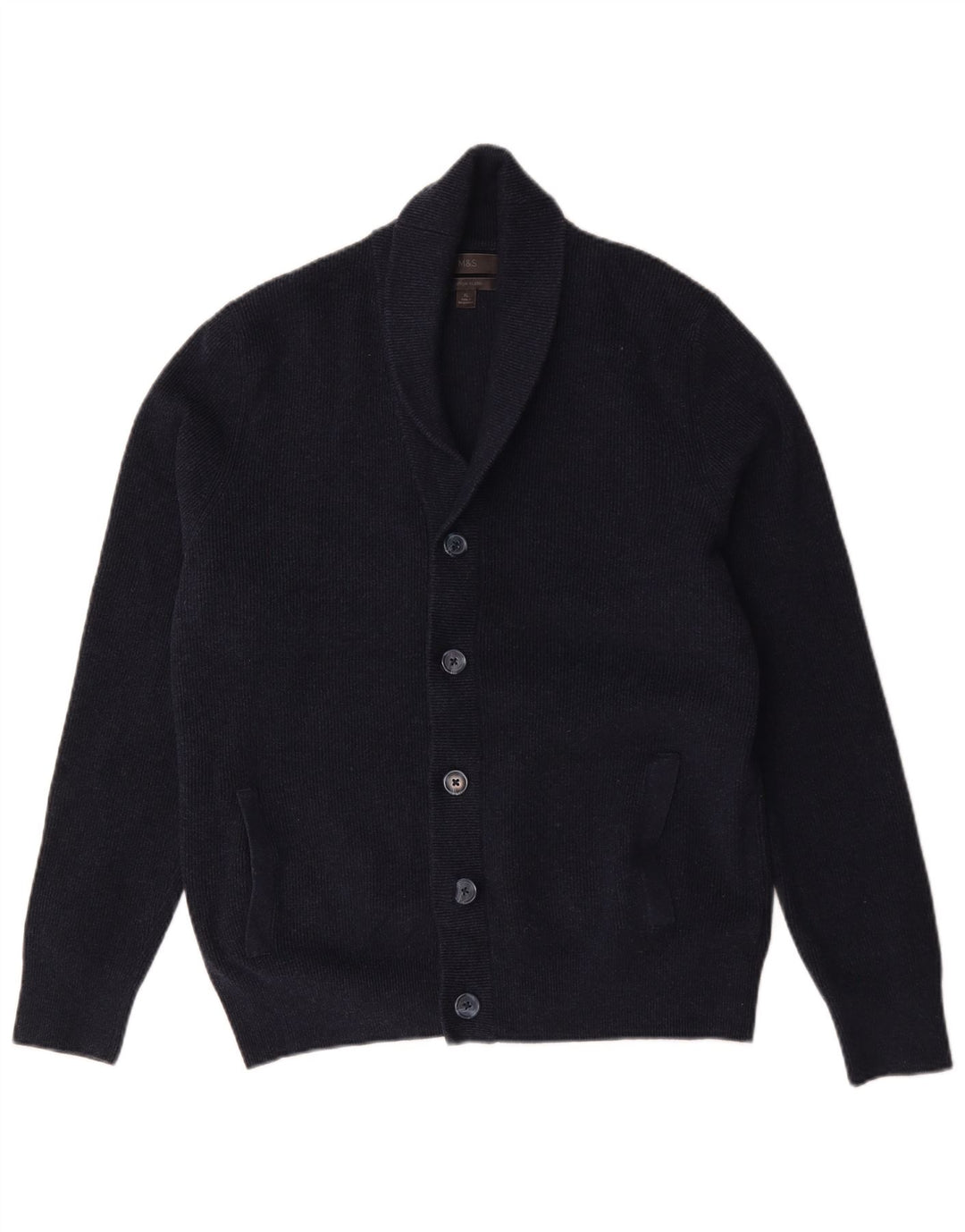 Pulover cardigan pentru bărbați Marks & Spencer XL, bumbac bleumarin