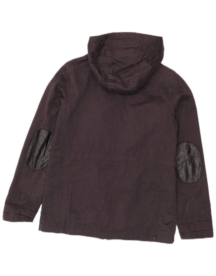 Topshop Jachetă cu glugă pentru femei UK 10 Bumbac negru mic
