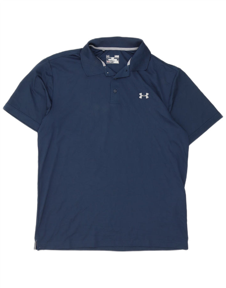 Tricou polo Under Armour pentru bărbați Heat Gear, mare, poliester, albastru