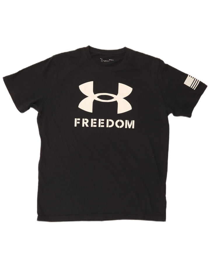 Tricou grafic Under Armour pentru bărbați Top mare din bumbac negru
