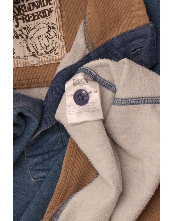 ANIMAL Hanorac pentru bărbați cu gât cu nasturi Pulover XL Bumbac albastru