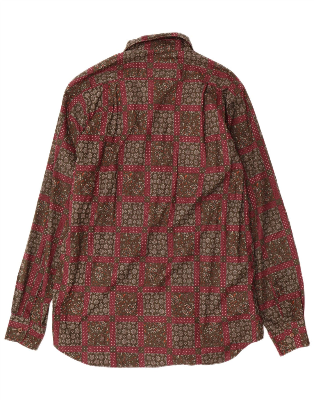 Cămașă pentru bărbați Green Leaves Mărimea 38/39 Medium Red Paisley Viscose