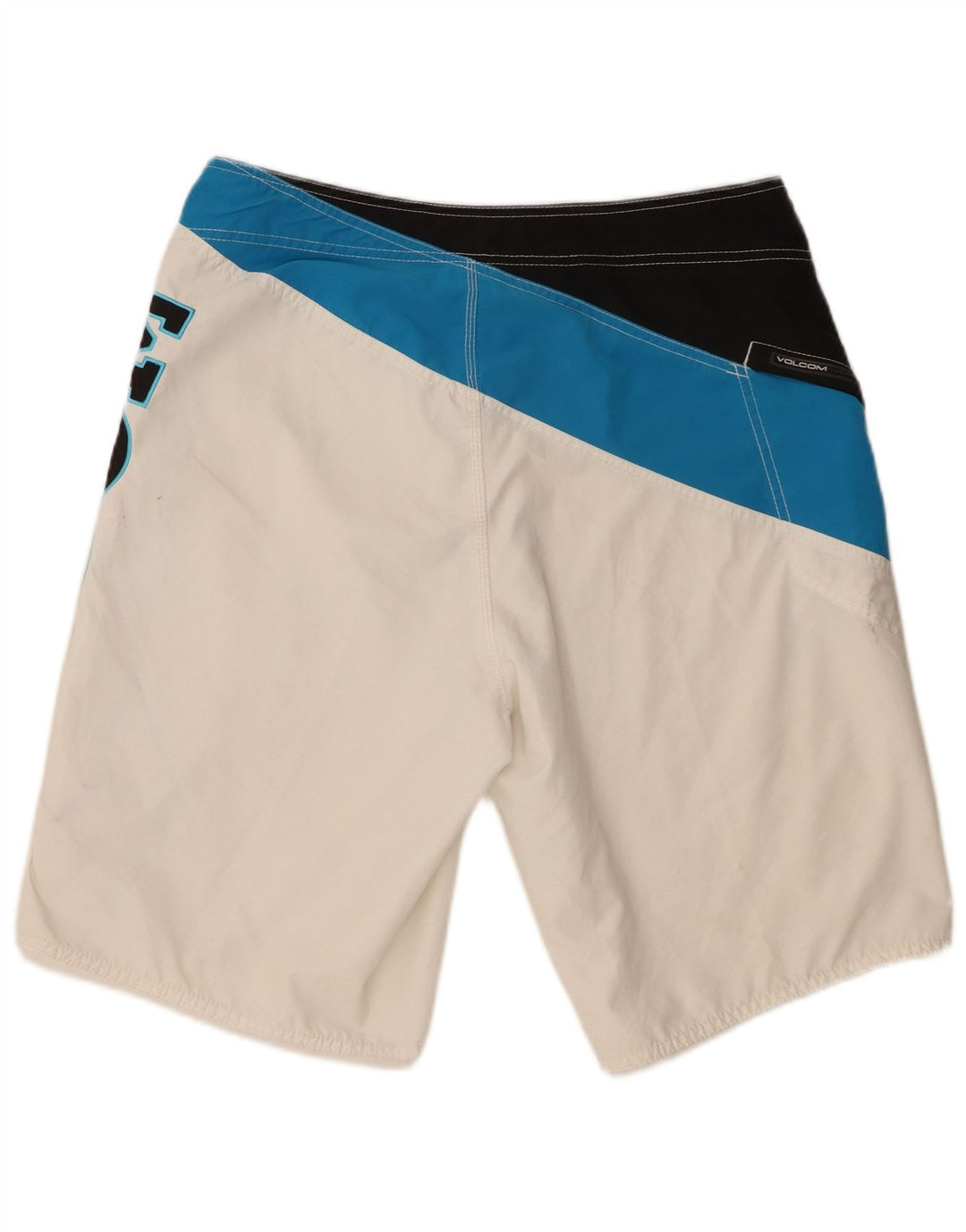 Pantaloni scurți de înot grafic pentru bărbați Volcom, mari, alb, color block