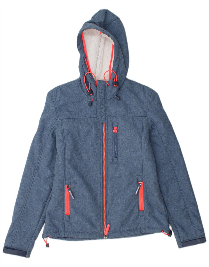 SUPERDRY Windtrekker Windbreaker pentru femei cu glugă Sherpa Windbreaker UK 6 XS Albastru