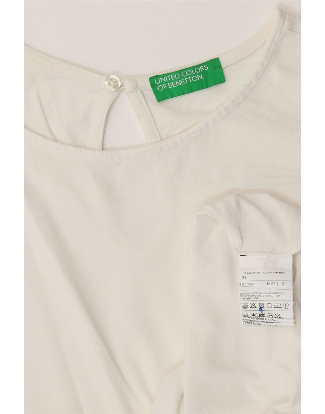 Bluză pentru femei BENETTON UK 16, mare, alb, bumbac