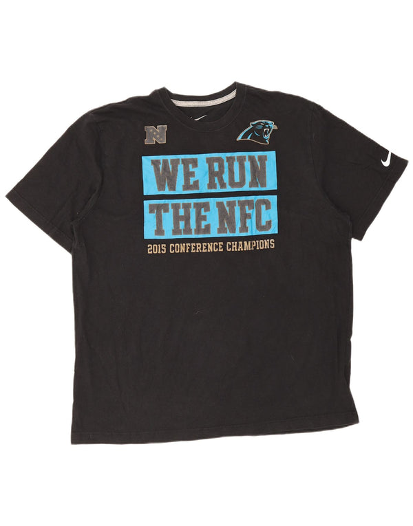 Nike Mens Carolina Panthers Regular Fit Graphic T-Shirt Top XL Black Cotton