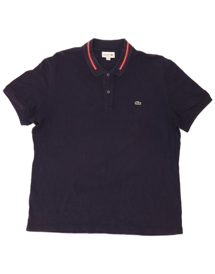 Tricou polo pentru bărbați Lacoste Mărimea 7 2XL Bumbac bleumarin