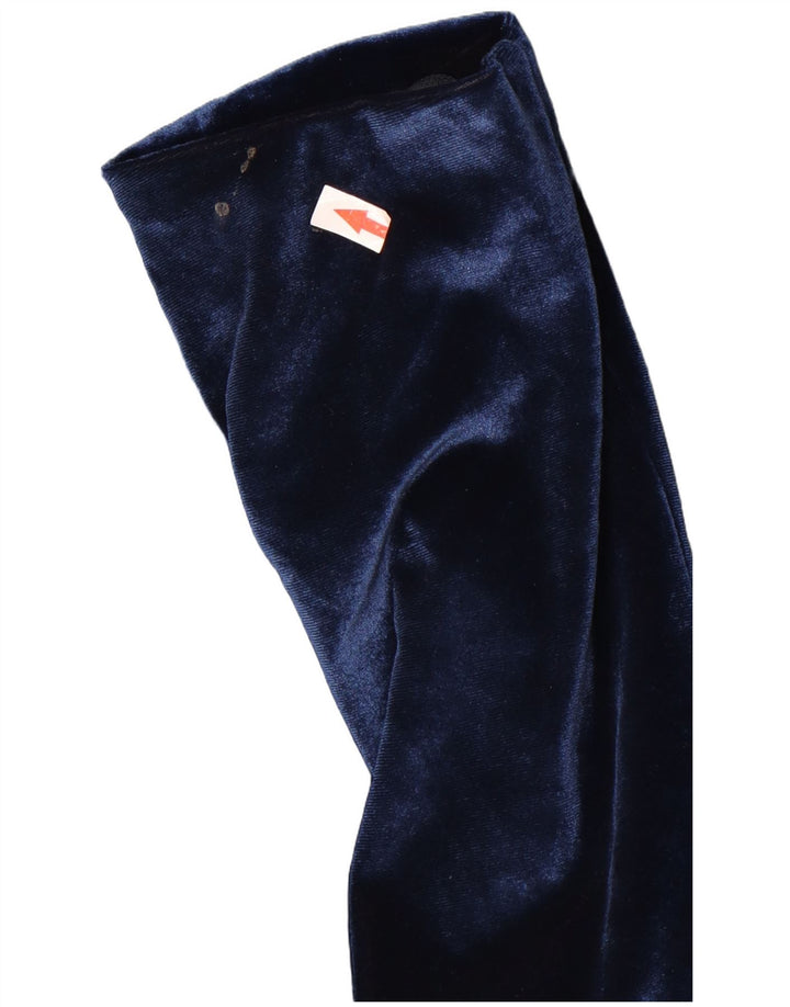 Jachetă vintage din velur cu 5 nasturi pentru femei UK 12 Medium Bleumarin