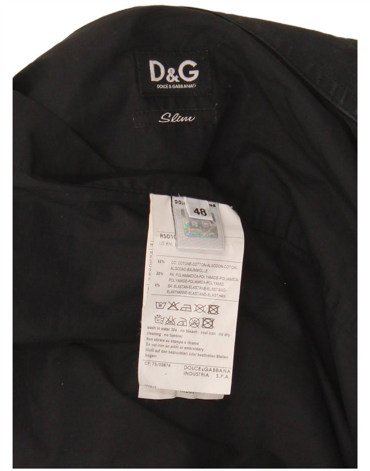 Cămașă subțire pentru bărbați Dolce & Gabbana IT 48 Bumbac mediu negru