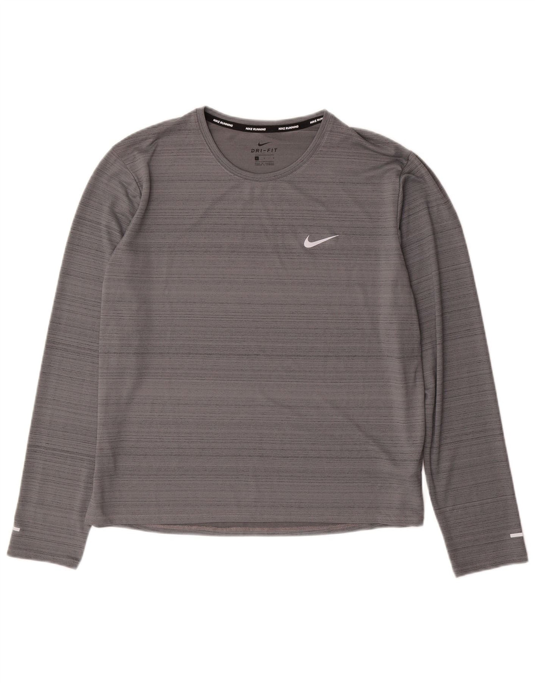 Top cu mânecă lungă Nike Dri Fit pentru bărbați, poliester cu mâneci mari, gri