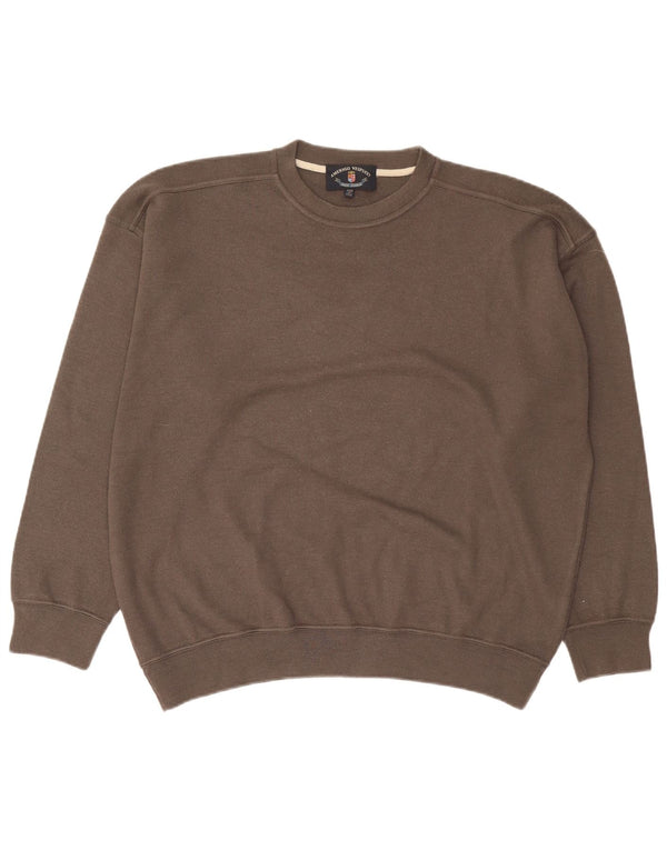 Amerigo Vespucci Pulover pentru bărbați cu gât crew, 2XL, lână maro