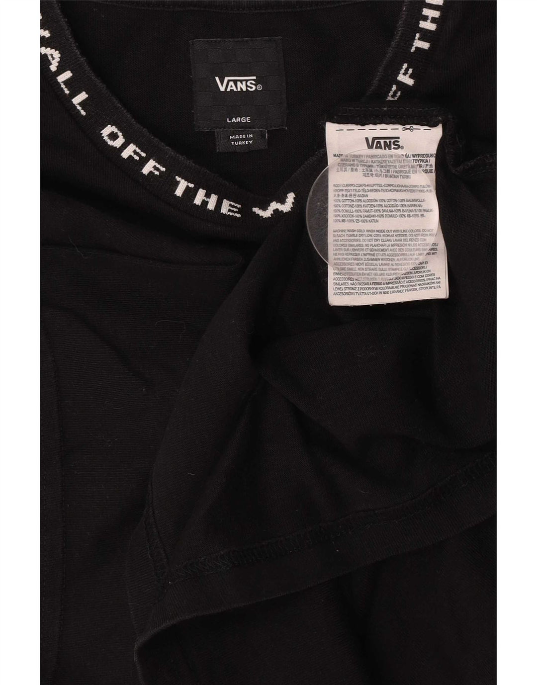 Tricou grafic Vans pentru bărbați Top mare din bumbac negru