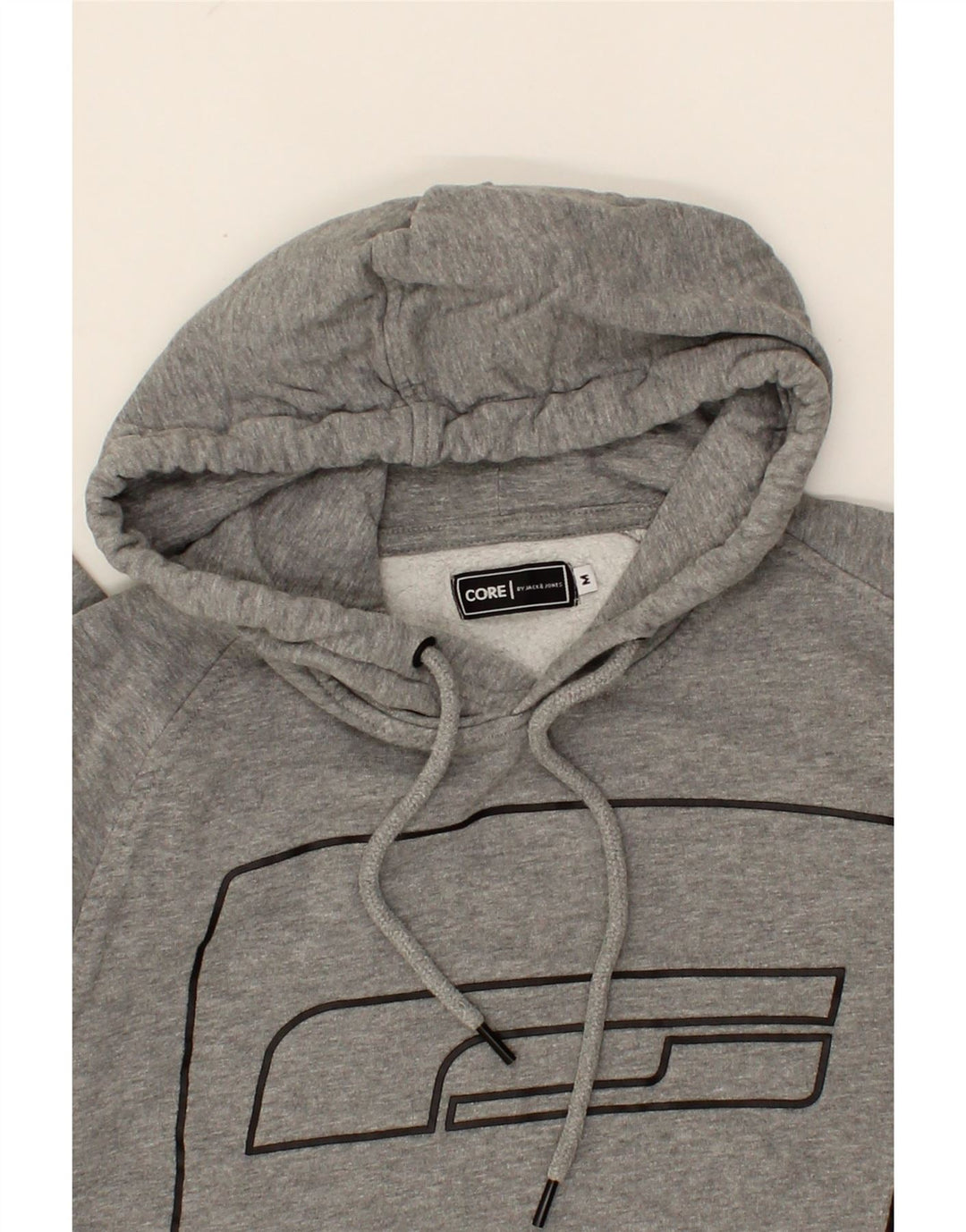 JACK & JONES Mens Graphic Hoodie Jumper Medium Grey Cotton Vintage Jack & Jones and Second-Hand Jack & Jones from Messina Hembry 
