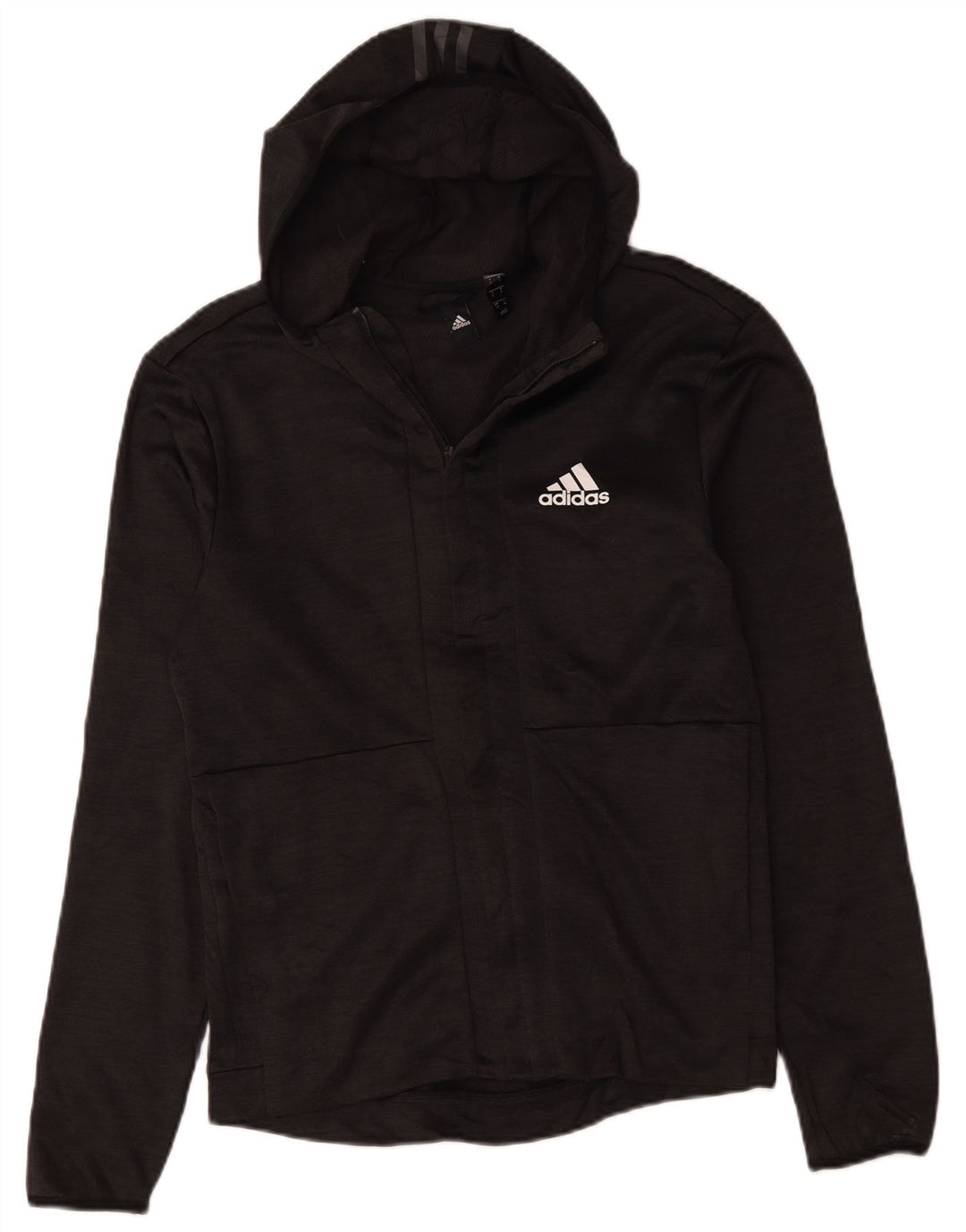 Jachetă de trening pentru bărbați Adidas cu glugă, poliester, gri mic