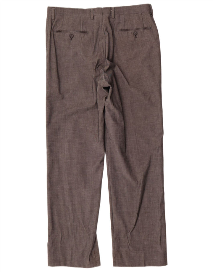 Marks & Spencer Pantaloni de costum drept autograf pentru bărbați L34 L31 Lână gri
